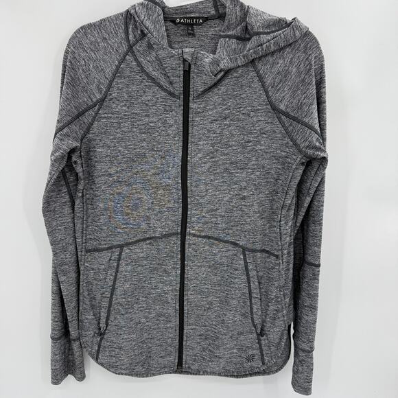 ATHLETA Womens UPF Full Zip Jacket Sweater Size S Hood Pockets Layering 757190 - Picture 1 of 7